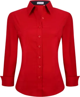 Alex Vando Womens Dress Shirts Wrinkle Free Regular Fit Long Sleeve Stretch Work Shirt
