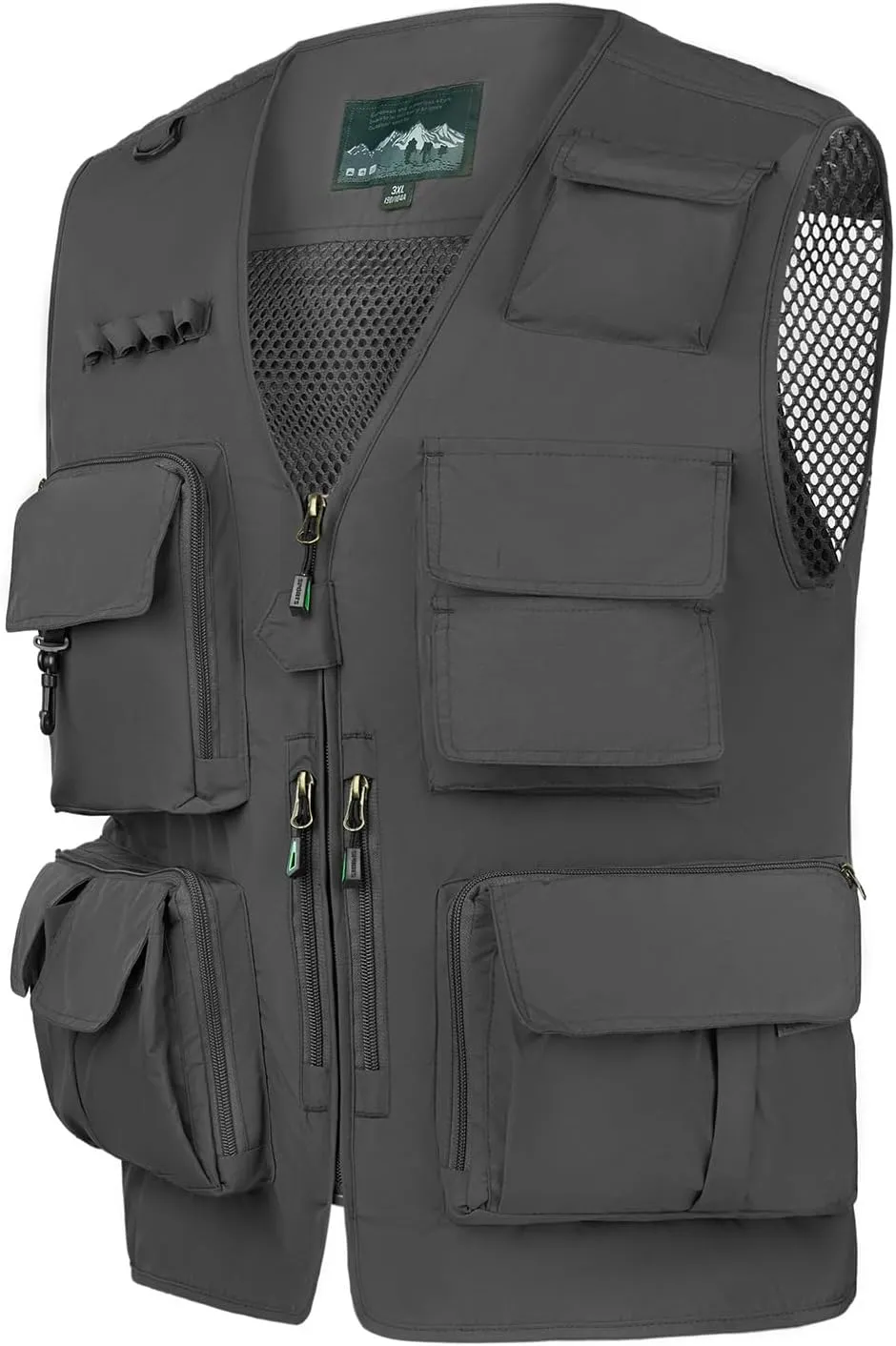 AOTORR Mens Outdoor Work Safari Cargo Photo Travel Fishing Vests for Men with Multi-pockets