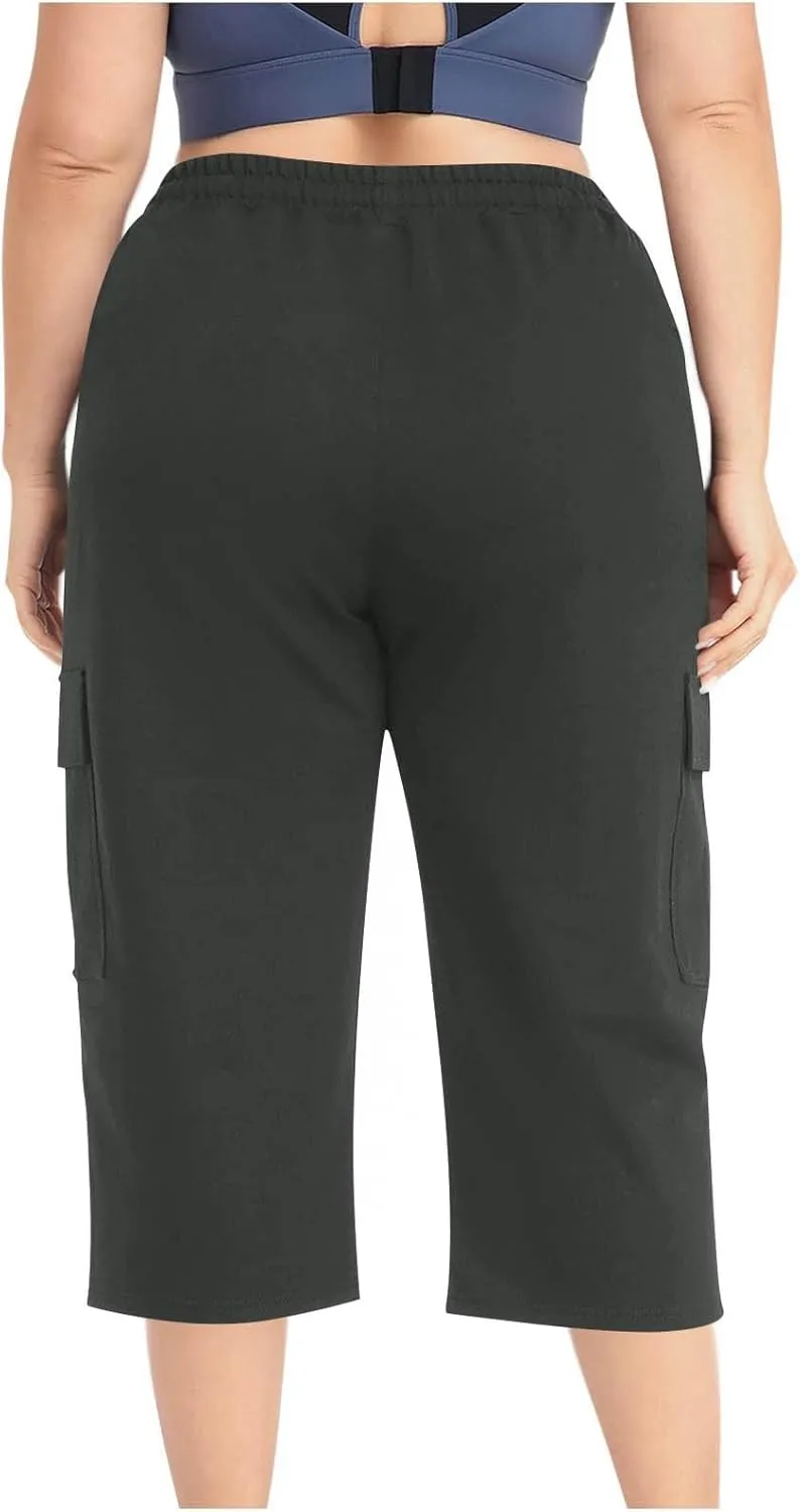 Cargo Pants Women Plus Size Stretch Loose Fit Casual Capris Summer Lightweight Quick Dry Travel Outdoor Hiking Pants