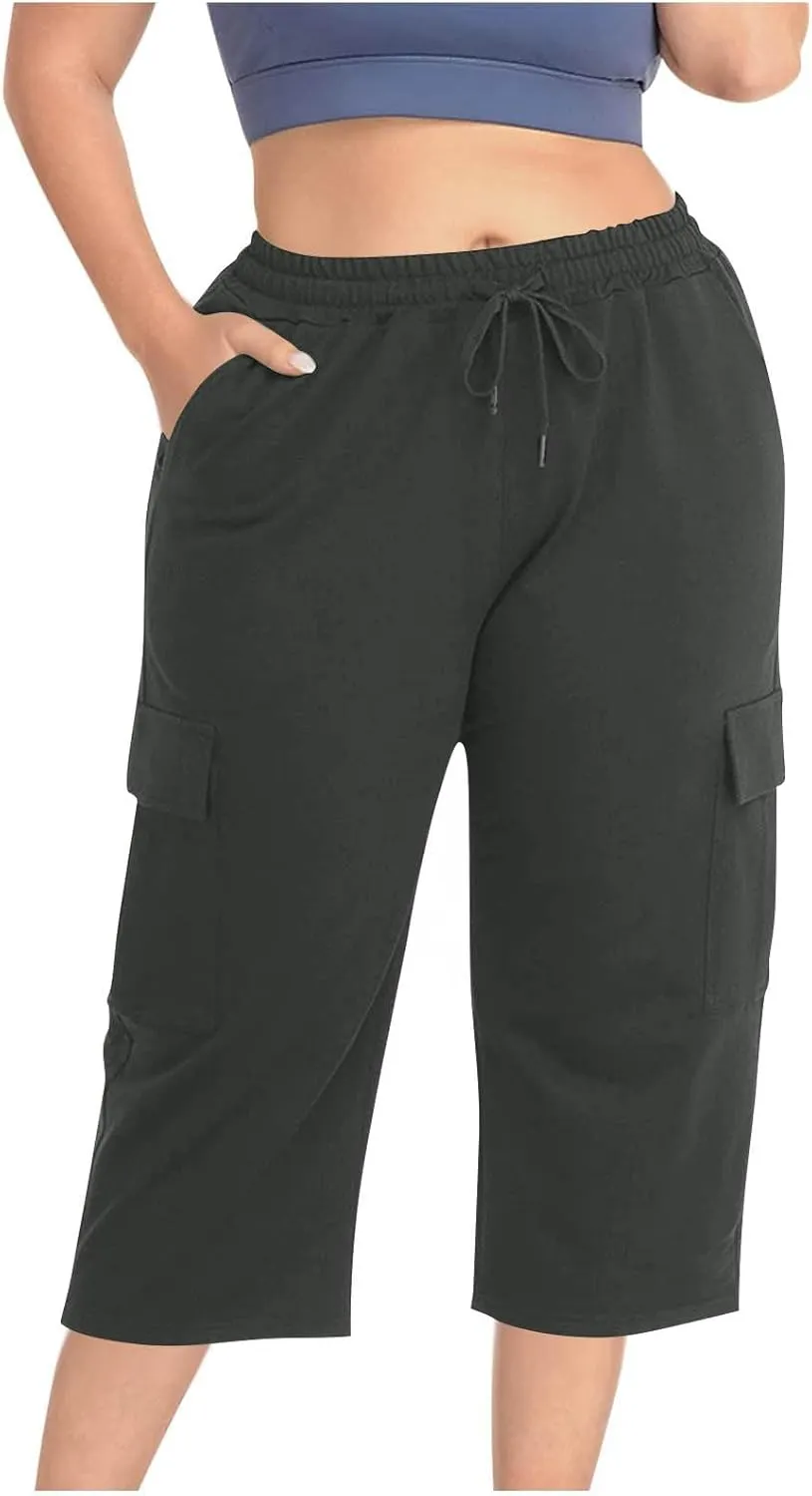Cargo Pants Women Plus Size Stretch Loose Fit Casual Capris Summer Lightweight Quick Dry Travel Outdoor Hiking Pants
