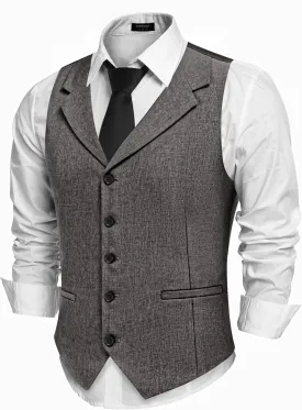 COOFANDY Men's Suit Vests Slim Fit Waistcoat Notch Lapel Casual Formal Vest