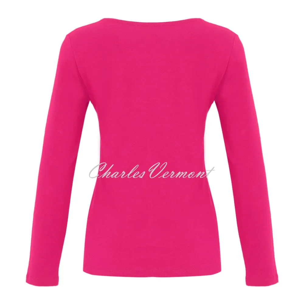 Dolcezza 'Essential Basics' V-neck Top - Style 74502 (Fuchsia)