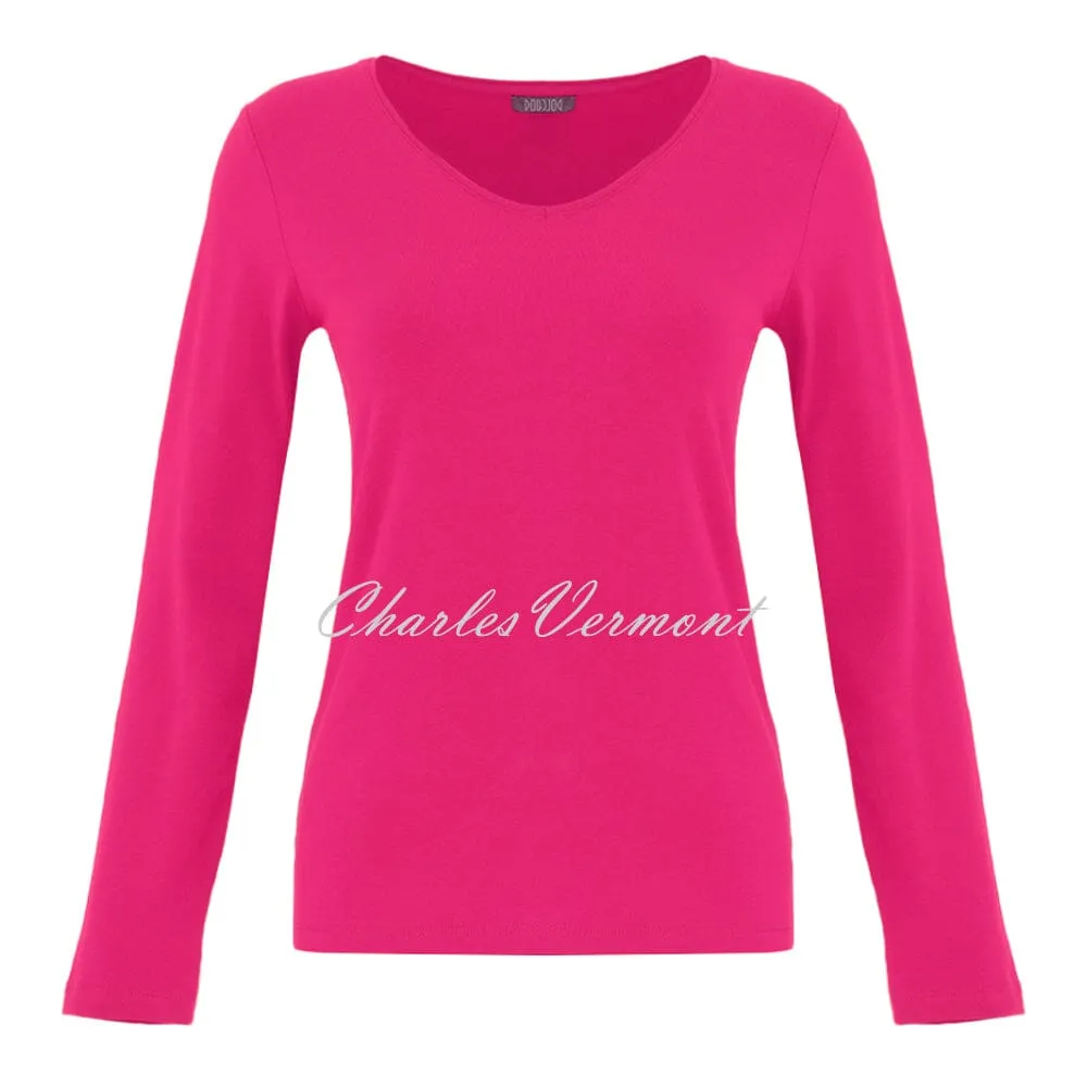Dolcezza 'Essential Basics' V-neck Top - Style 74502 (Fuchsia)