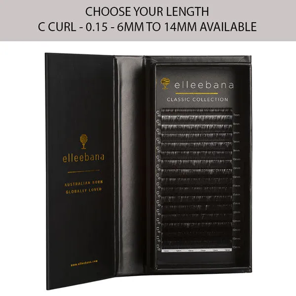 Elleebana Premium Mink Eyelashes Tray - C Curl - 0.15