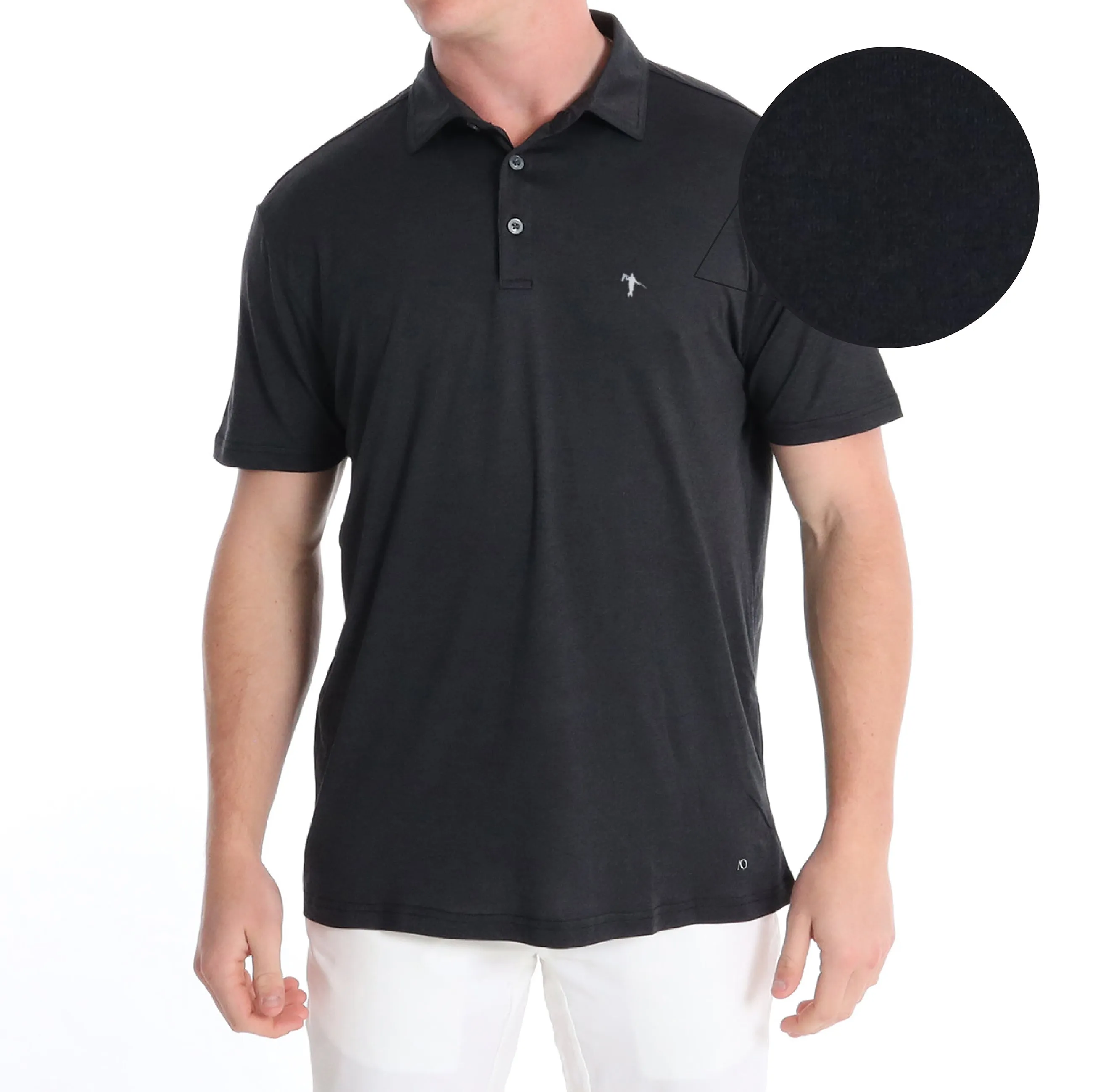 GAMER ICON POLO - BLACK HEATHER