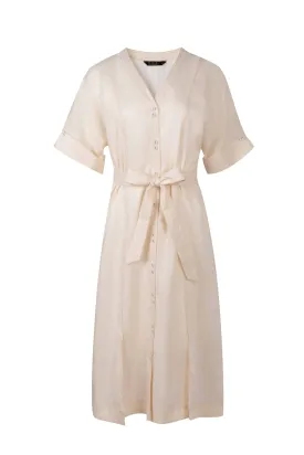 GDS Marceline Linen Dress | Lily White