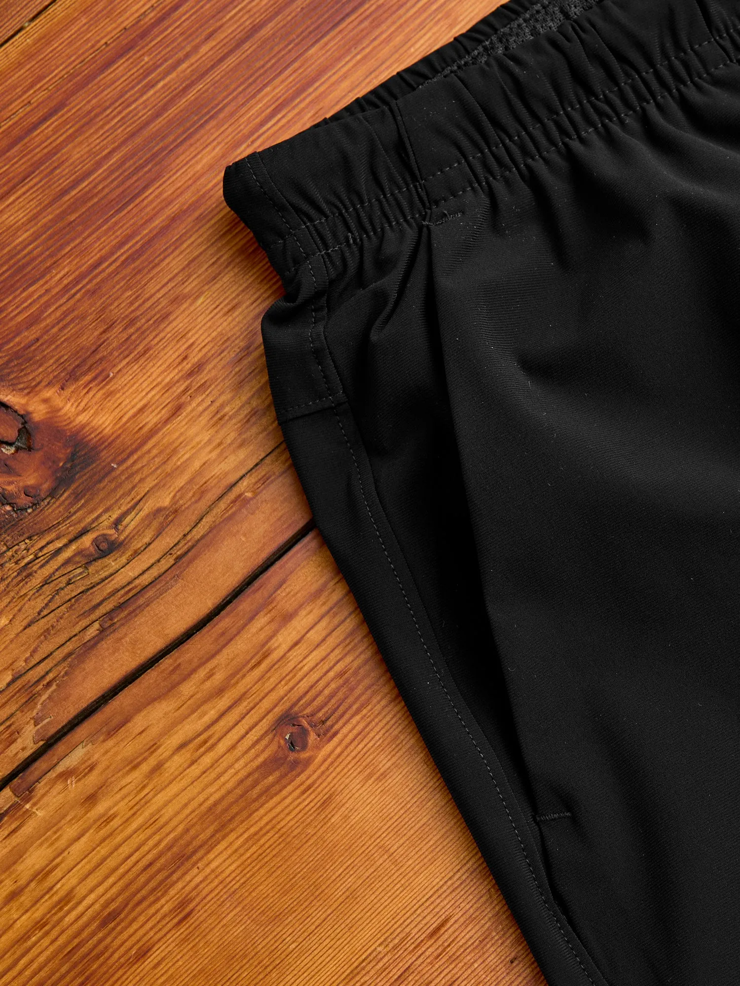 High Gauge Knit Swim Short in Black