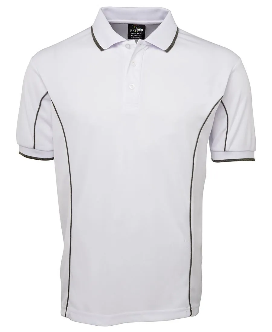 Jb's Adults Podium Short Sleeve Piping Polo 1st (10 Colour) (7PIP)