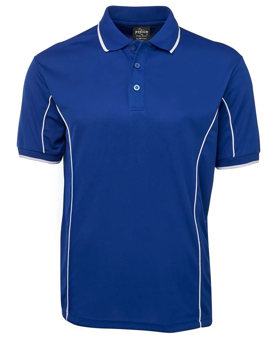 Jb's Adults Podium Short Sleeve Piping Polo 1st (10 Colour) (7PIP)