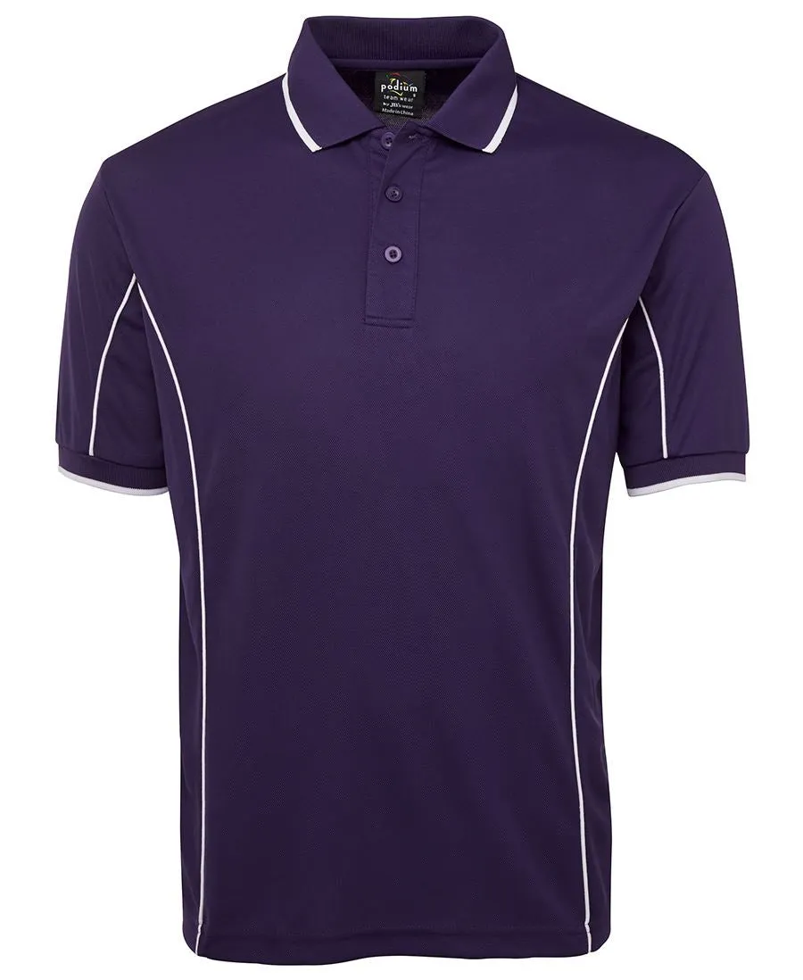 Jb's Adults Podium Short Sleeve Piping Polo 1st (10 Colour) (7PIP)