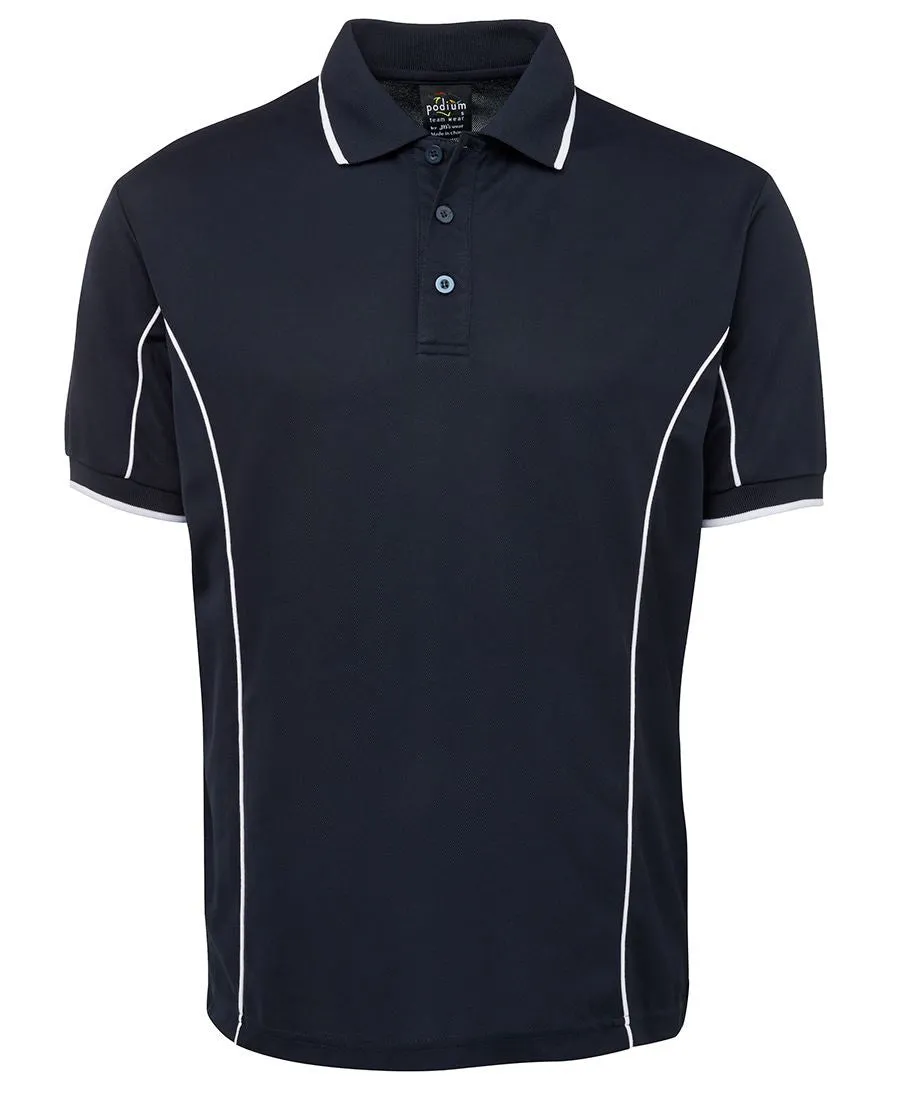 Jb's Adults Podium Short Sleeve Piping Polo 1st (10 Colour) (7PIP)