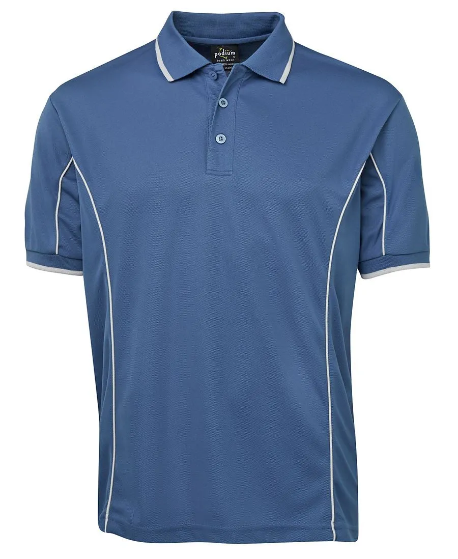 Jb's Adults Podium Short Sleeve Piping Polo 1st (10 Colour) (7PIP)