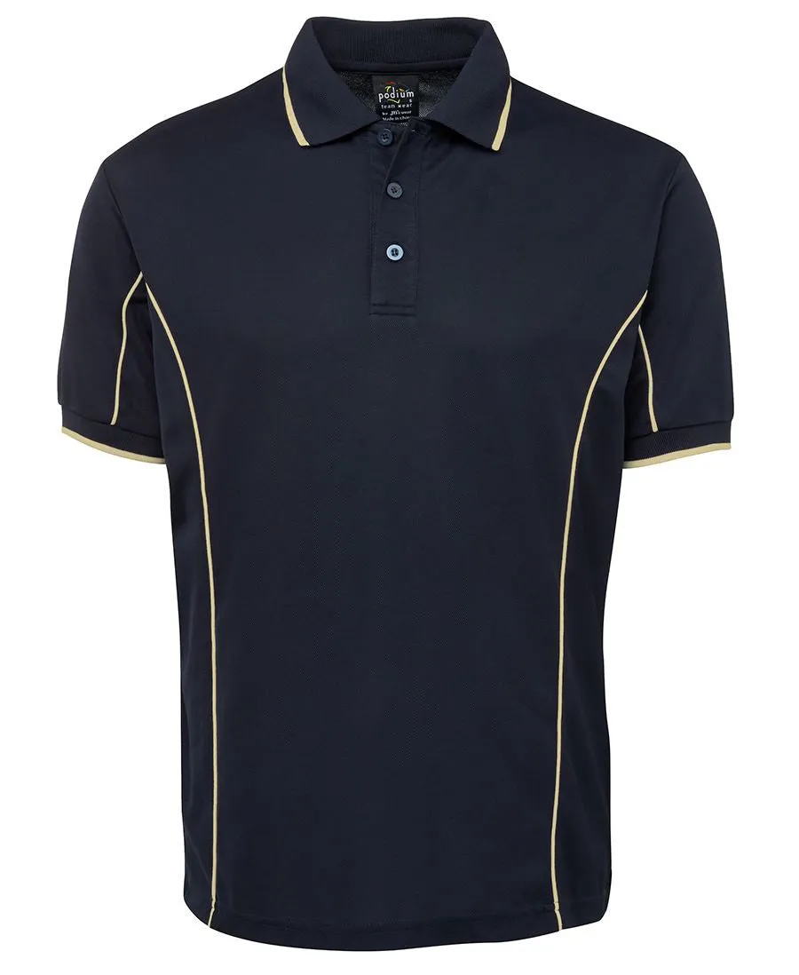 Jb's Adults Podium Short Sleeve Piping Polo 1st (10 Colour) (7PIP)