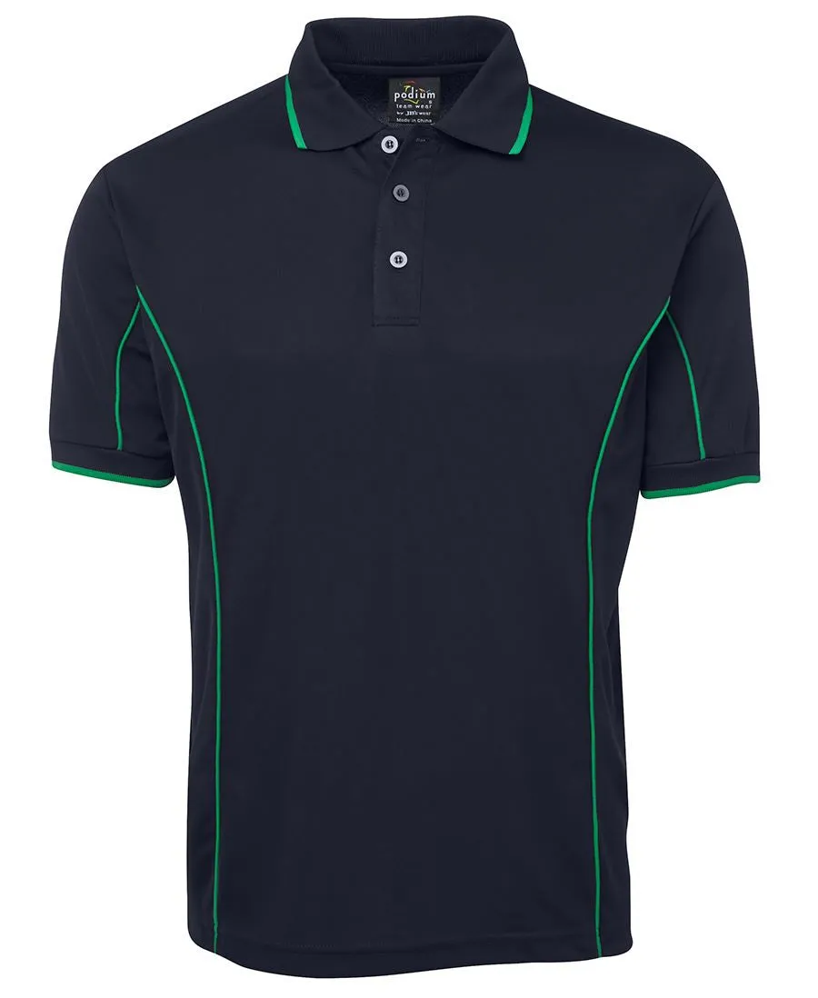 Jb's Adults Podium Short Sleeve Piping Polo 1st (10 Colour) (7PIP)
