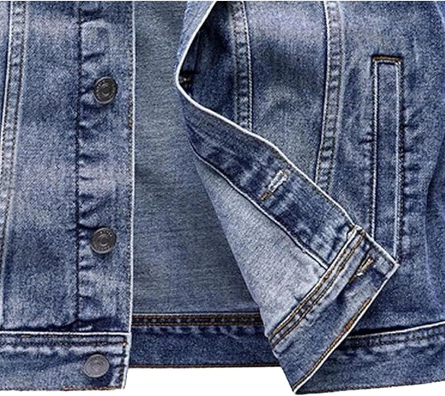 Men's Multi Pocket Denim Vest Trucker Sleeveless Jean Outerwear Casual Vintage Button Cowboy Vests