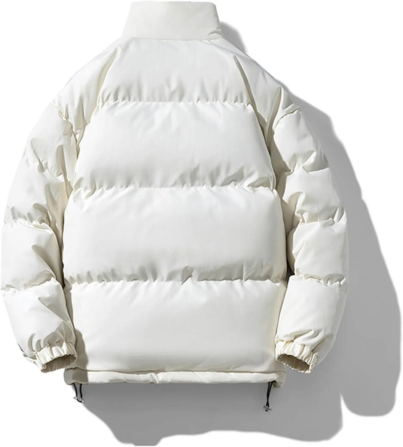 Mens Puffer Jacket Stand Collar Quilted Coat Zip up Padded Coat Insulated Down Jacket Warm Winter Jacket Thermal Coats