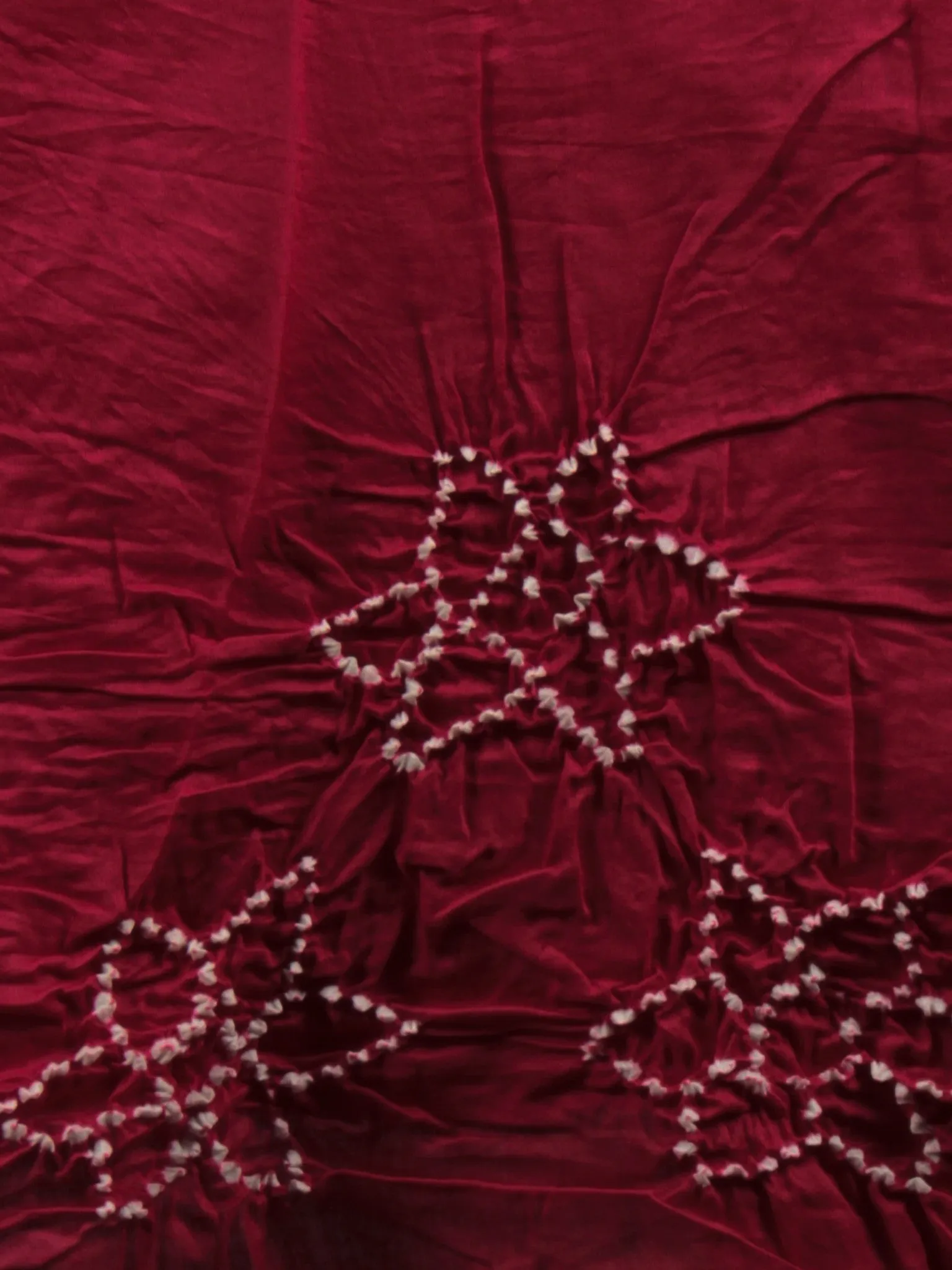 Purple Maroon White Hand Tie & Dye Bandhej Suit Salwar Dupatta (Set of 3) With Hand Embroidery & Mirror Work - S16281244