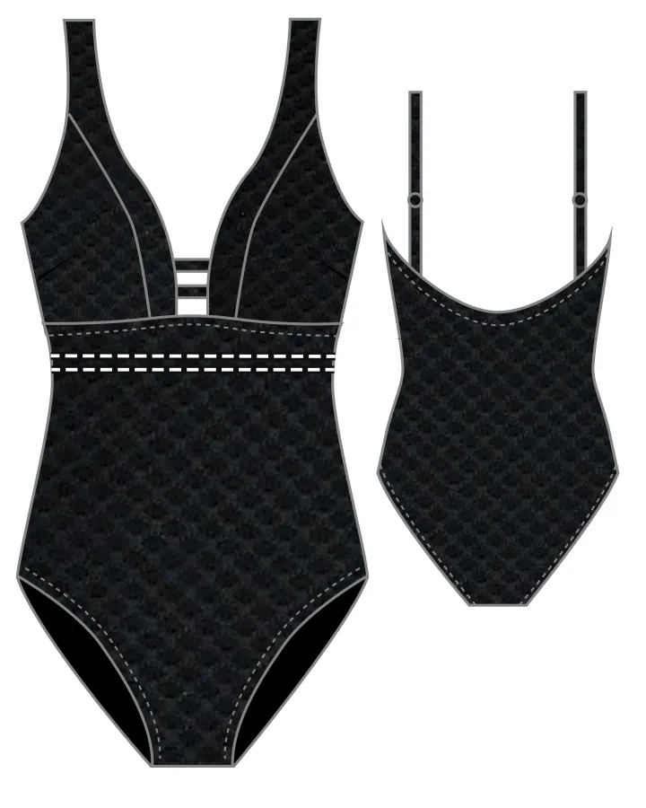 Rococco C.DD Plunge One Piece Nero