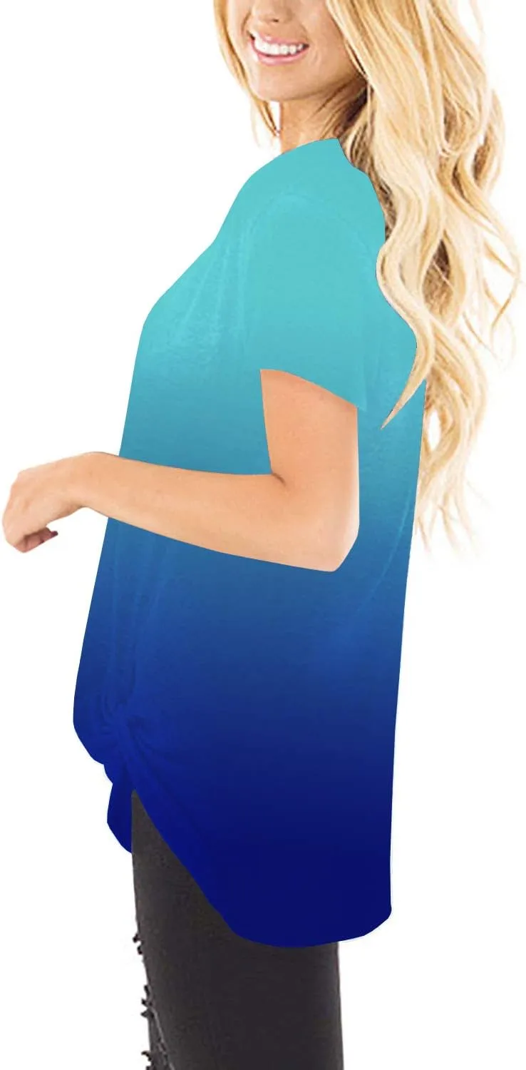 SAMPEEL Women's Casual Shirts Twist Knot Tunics Tops