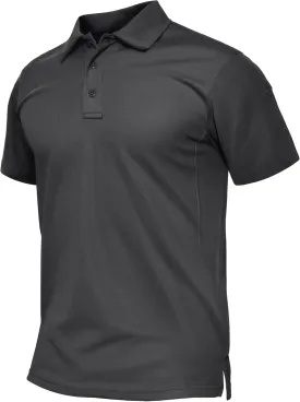 TACVASEN Mens Polo Shirt Short Sleeve Tactical Performance Collared Work Golf Shirts Dry Fit Pique Polos for Summer