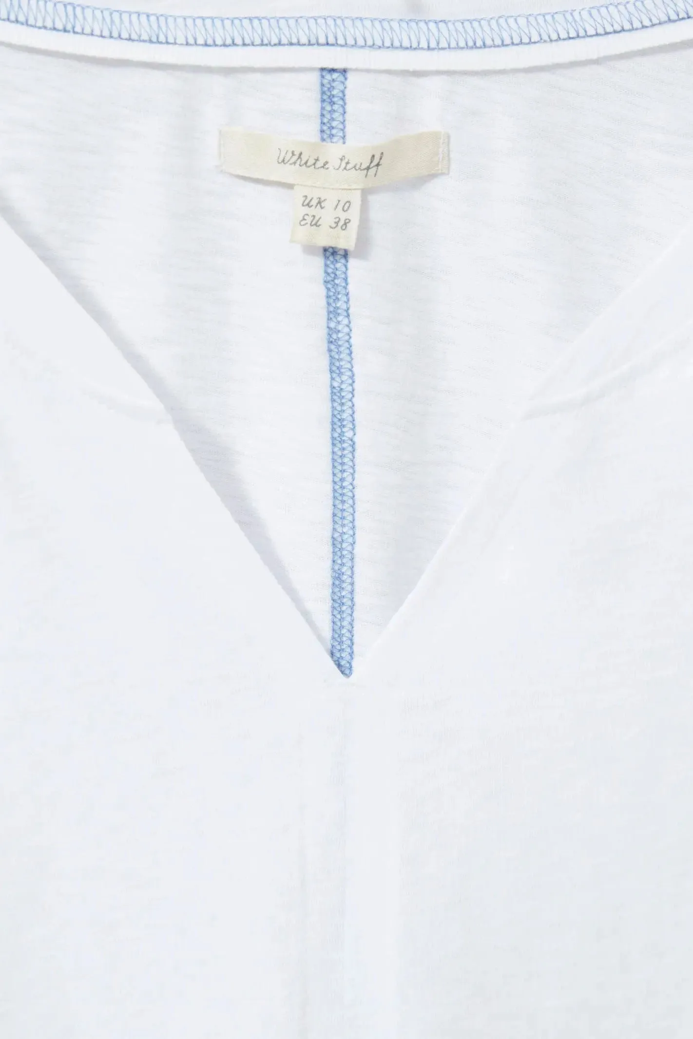 White Stuff Nelly Notch Neck Tee in Nat White