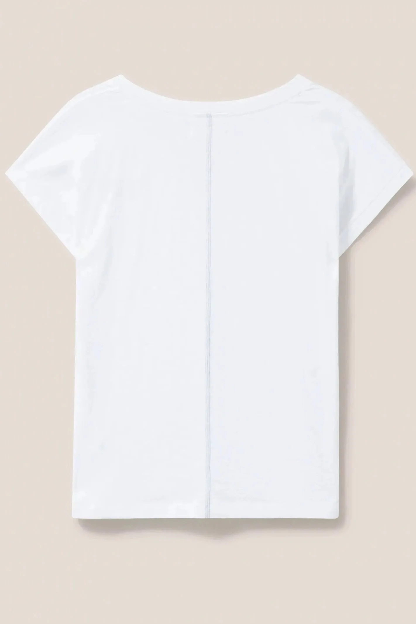 White Stuff Nelly Notch Neck Tee in Nat White