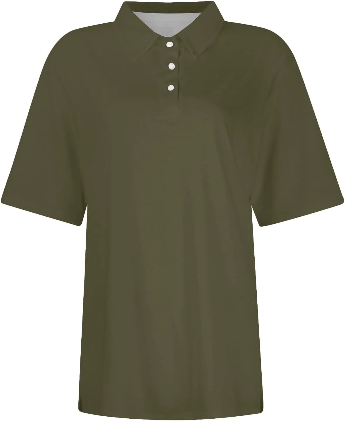 Womens Cotton Polo Shirts Button Golf Collar Short Sleeve Loose Casual Wicking Tops Workout Quick Dry Business Blouses